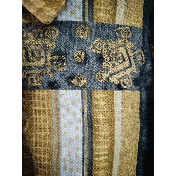3844) Vintage Sag Harbor Western Artsy Tribal Boho Linen Blend Shacket Top XL - Picture 4 of 9